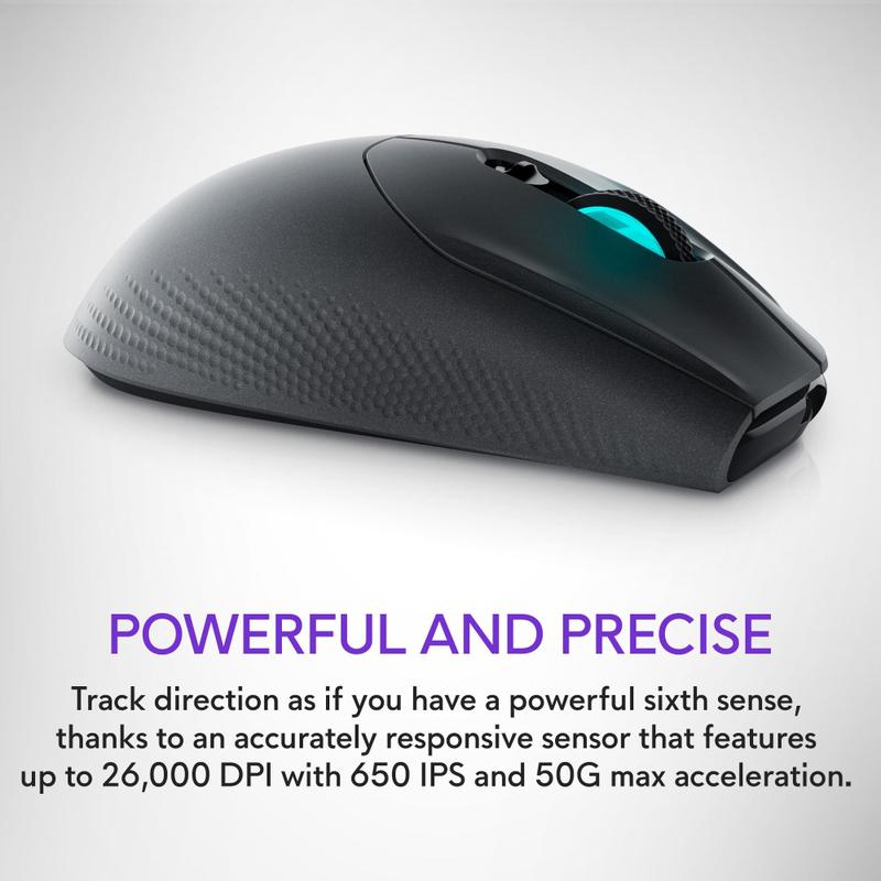 Mouse Gamer Alienware AW620M Sem Fio e Com Fio 26000 DPI - Mouse